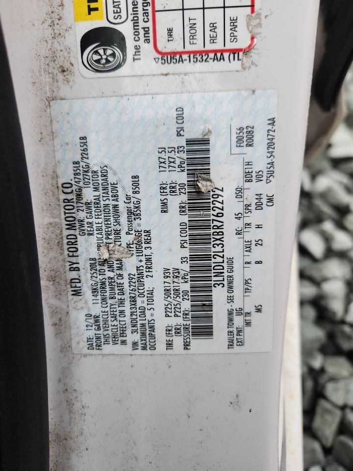 2011 Lincoln Mkz Hybrid VIN: 3LNDL2L3XBR762292 Lot: 92341035