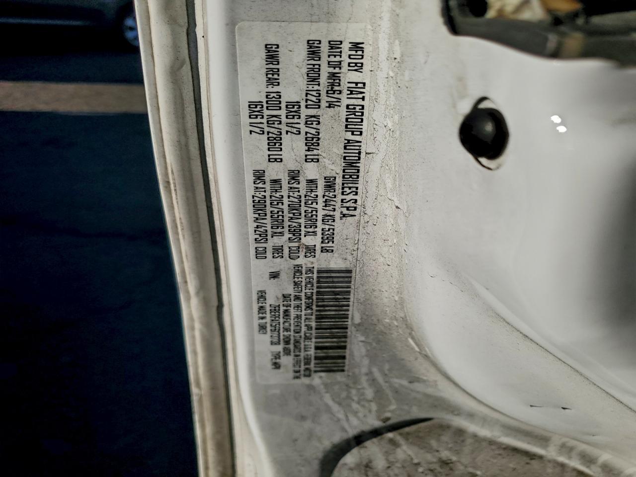 2015 Ram Promaster City VIN: ZFBERFAT5F6173738 Lot: 92626785