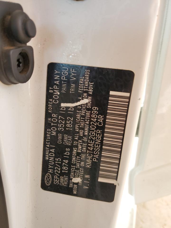 2016 Hyundai Accent Se VIN: KMHCT4AE2GU024899 Lot: 91225625