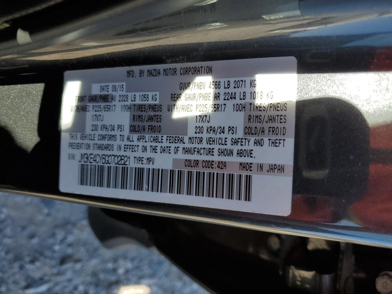 2016 Mazda Cx-5 Touring VIN: JM3KE4CY6G0702621 Lot: 92235525