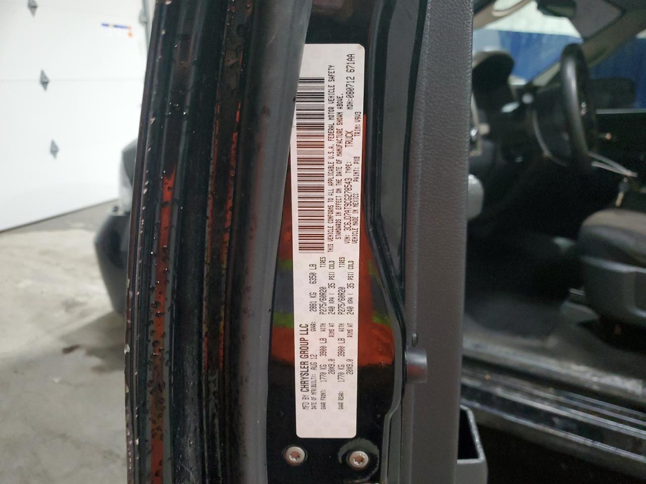 2012 Dodge Ram 1500 St VIN: 3C6JD7AT9CG278543 Lot: 93189215