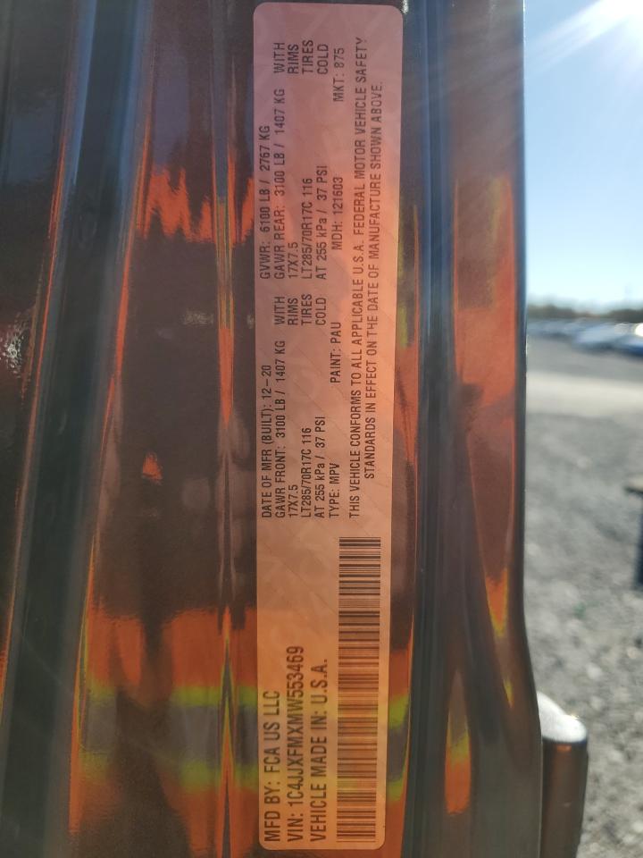 2021 Jeep Wrangler Unlimited Rubicon VIN: 1C4JJXFMXMW553469 Lot: 91185035