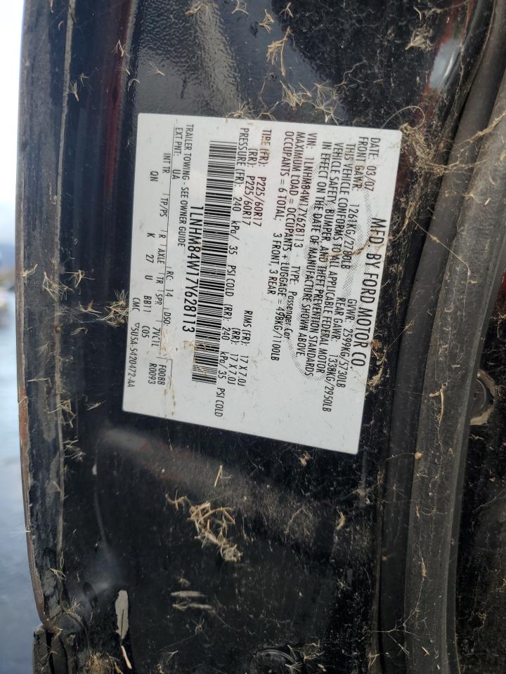 2007 Lincoln Town Car Executive L VIN: 1LNHM84W17Y628113 Lot: 93371595