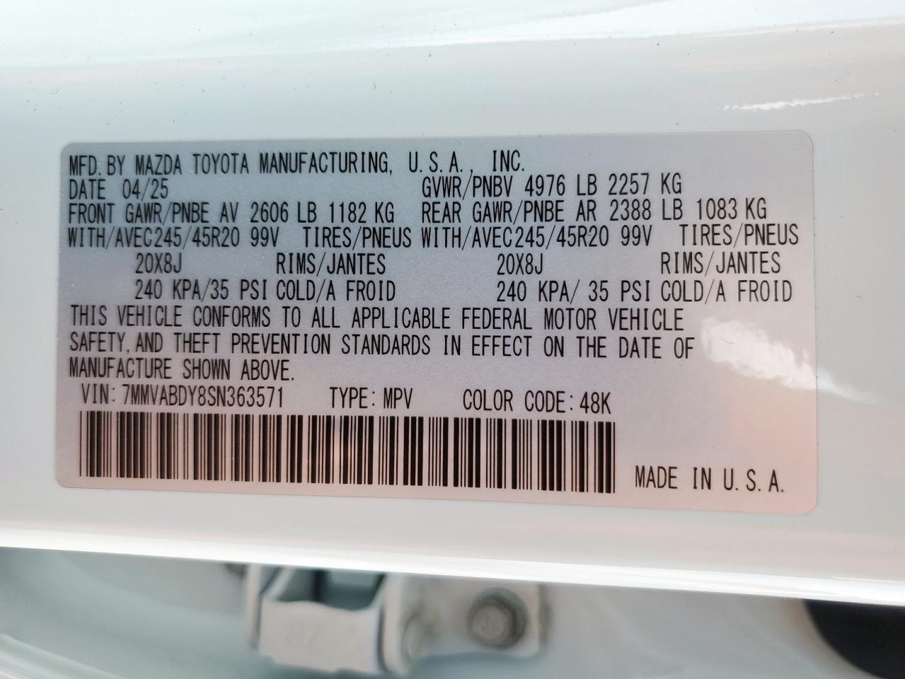 2025 Mazda Cx-50 Premium VIN: 7MMVABDY8SN363571 Lot: 92502955