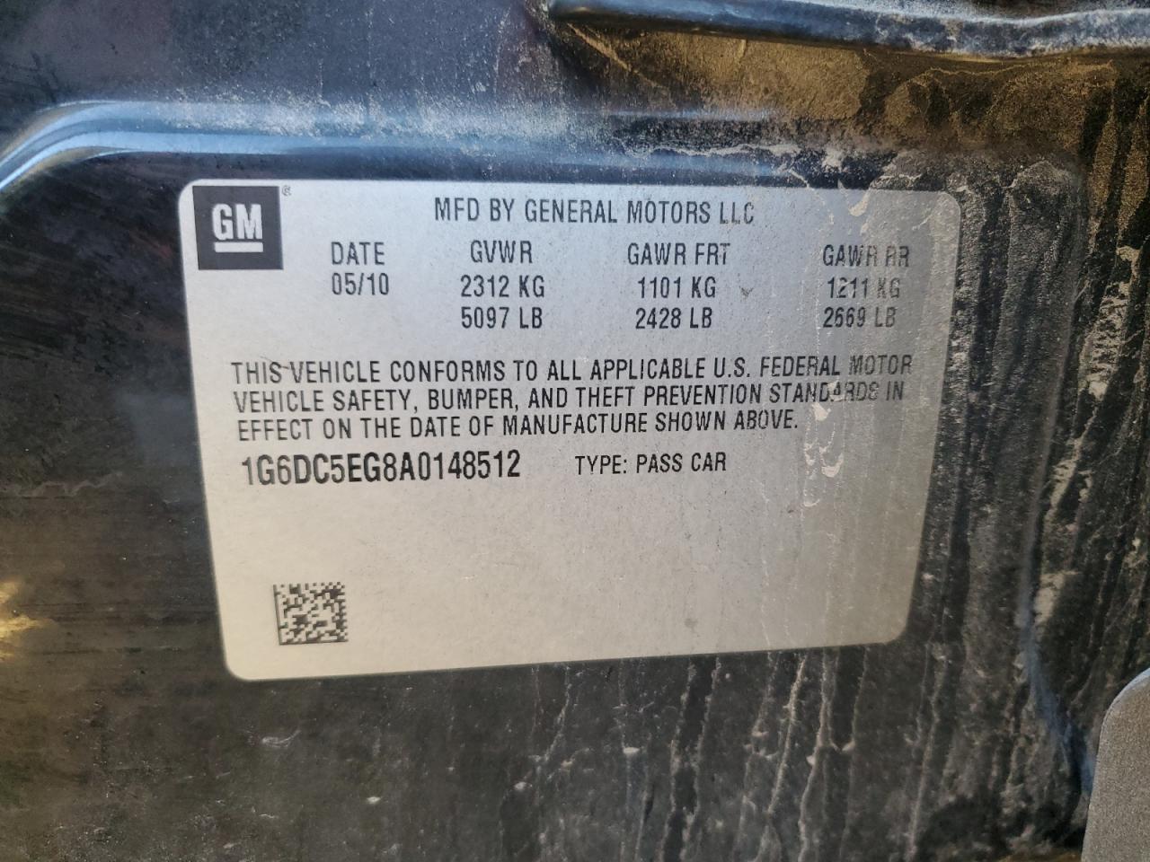 2010 Cadillac Cts VIN: 1G6DC5EG8A0148512 Lot: 91117785
