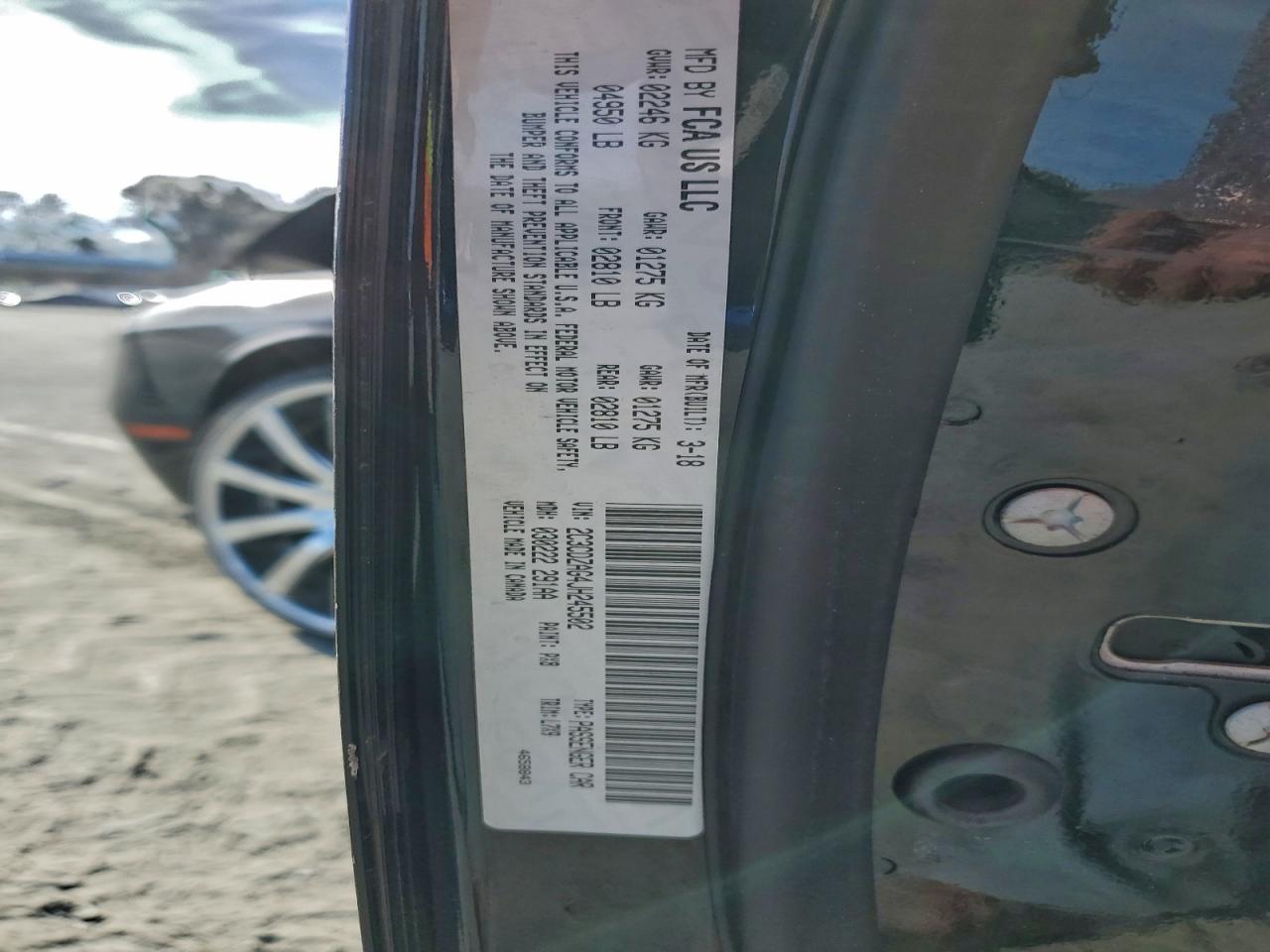 2018 Dodge Challenger Sxt VIN: 2C3CDZAG4JH245502 Lot: 94294255