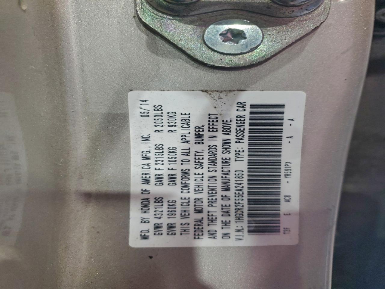 2014 Honda Accord Sport VIN: 1HGCR2F55EA241850 Lot: 94348055