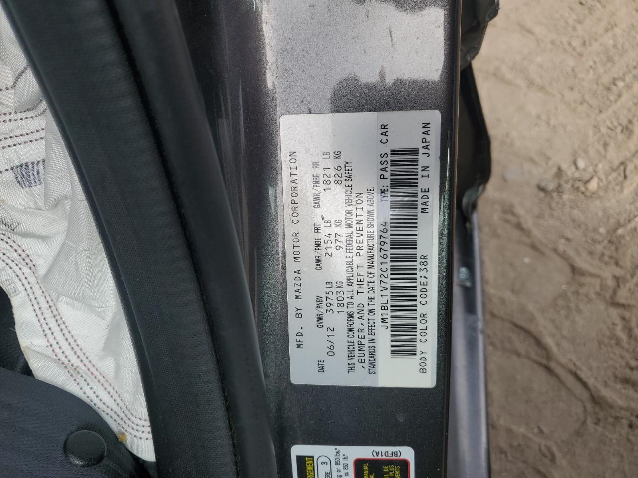 2012 Mazda 3 I VIN: JM1BL1V72C1679764 Lot: 91283195