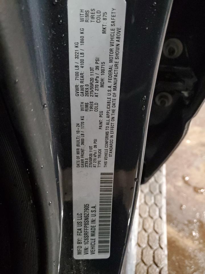 2025 Ram 1500 Big Horn/Lone Star VIN: 1C6SRFFP8SN627905 Lot: 91350515