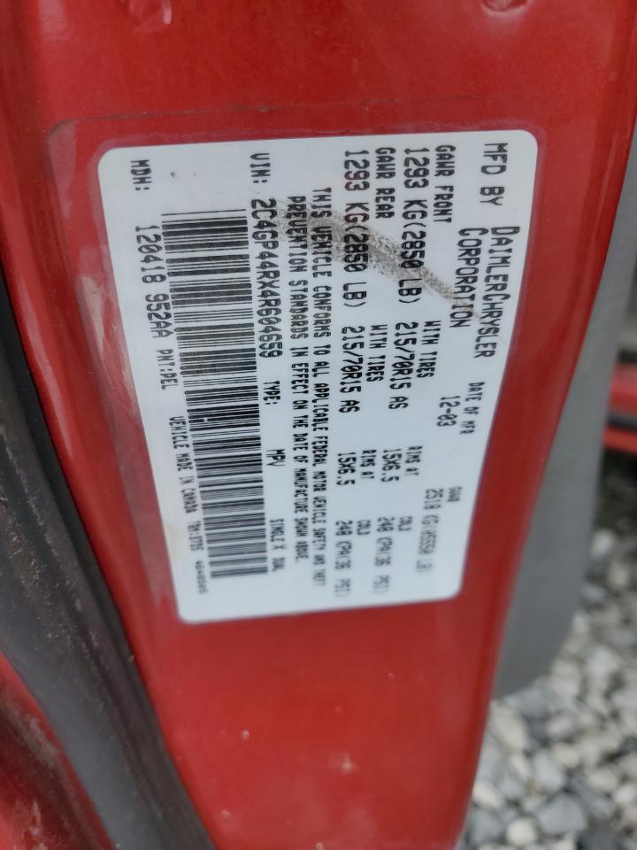 2004 Chrysler Town & Country Lx VIN: 2C4GP44RX4R604659 Lot: 91647165