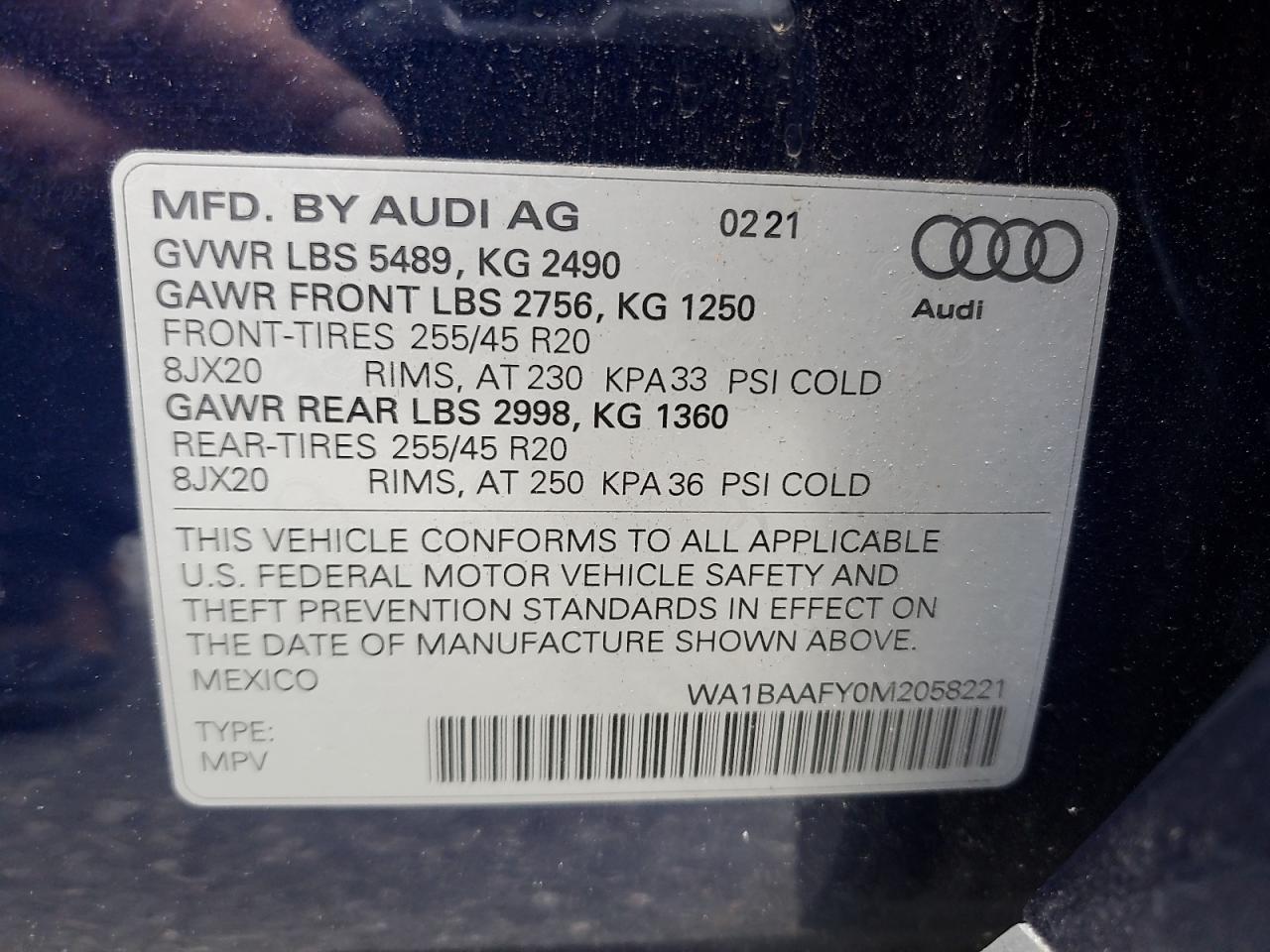 2021 Audi Q5 Premium Plus VIN: WA1BAAFY0M2058221 Lot: 92086425