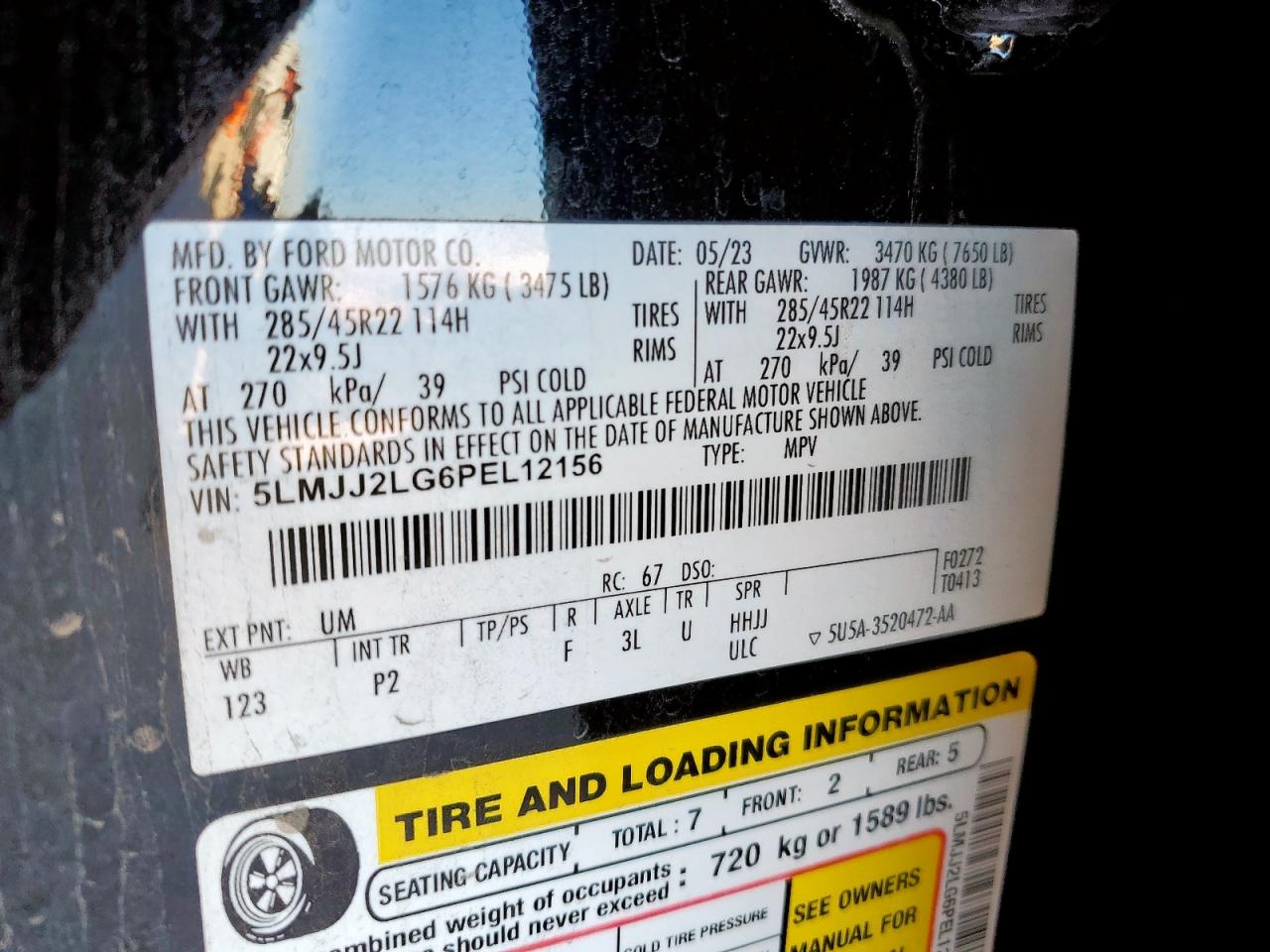 2023 Lincoln Navigator Reserve VIN: 5LMJJ2LG6PEL12156 Lot: 92189815