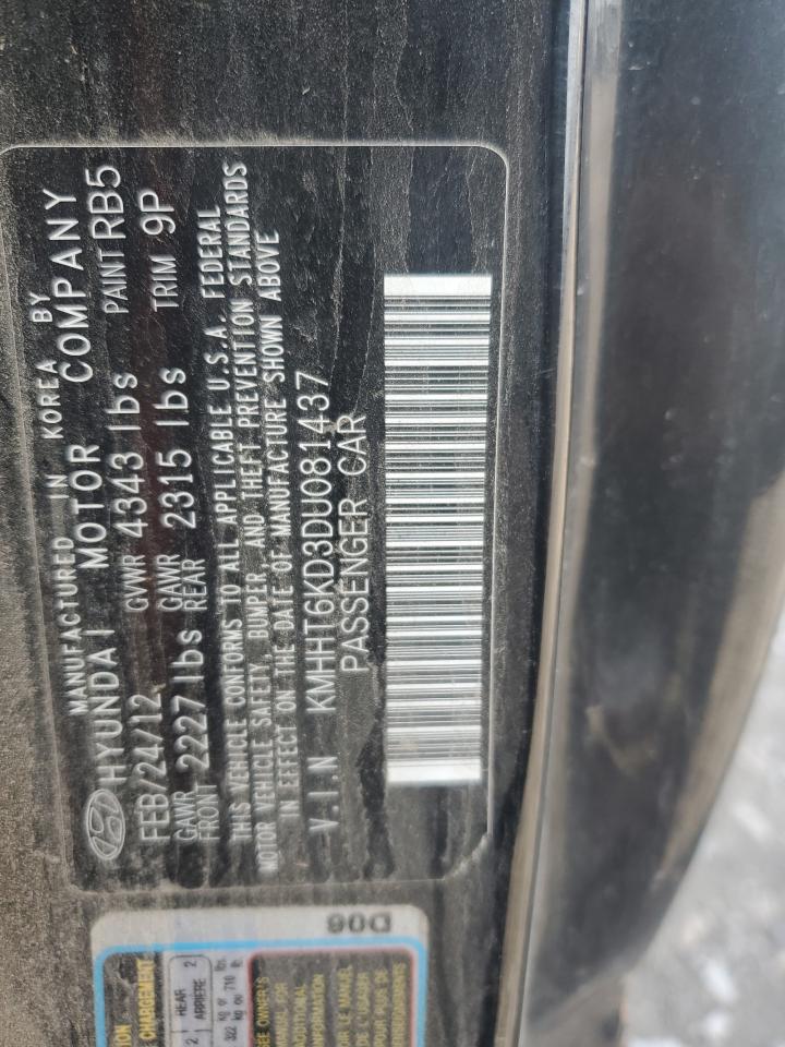 2013 Hyundai Genesis Coupe 2.0T VIN: KMHHT6KD3DU081437 Lot: 91040755