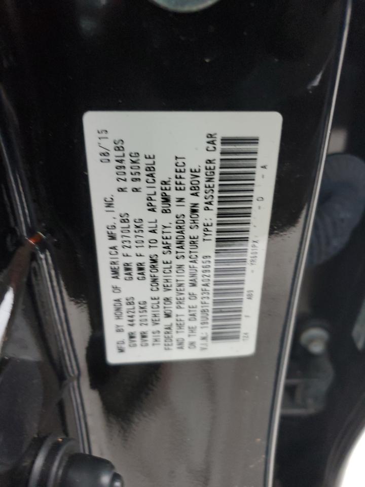 2015 Acura Tlx VIN: 19UUB1F33FA029659 Lot: 91924275