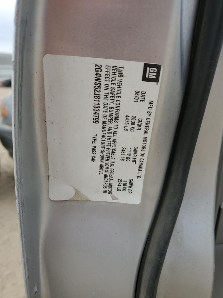 2001 Buick Century Custom VIN: 2G4WS52J811334799 Lot: 93432425