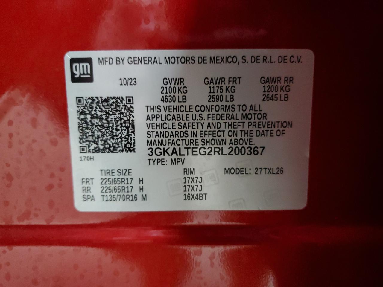 2024 GMC Terrain Sle VIN: 3GKALTEG2RL200367 Lot: 91036145