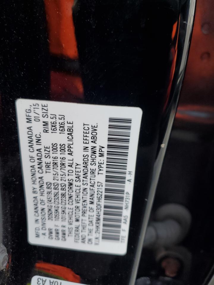 2015 Honda Cr-V Lx VIN: 2HKRM4H30FH622157 Lot: 93059435