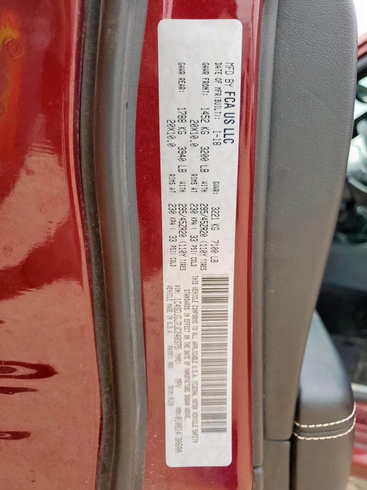 2018 Dodge Durango Srt VIN: 1C4SDJGJ7JC248375 Lot: 92224675