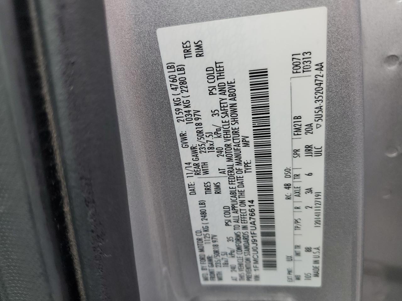 2015 Ford Escape Titanium VIN: 1FMCU0J91FUA76614 Lot: 91867505