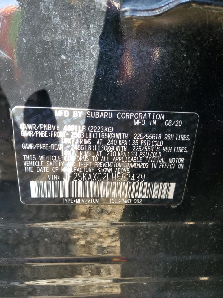2020 Subaru Forester Touring VIN: JF2SKAXC2LH582439 Lot: 92599555