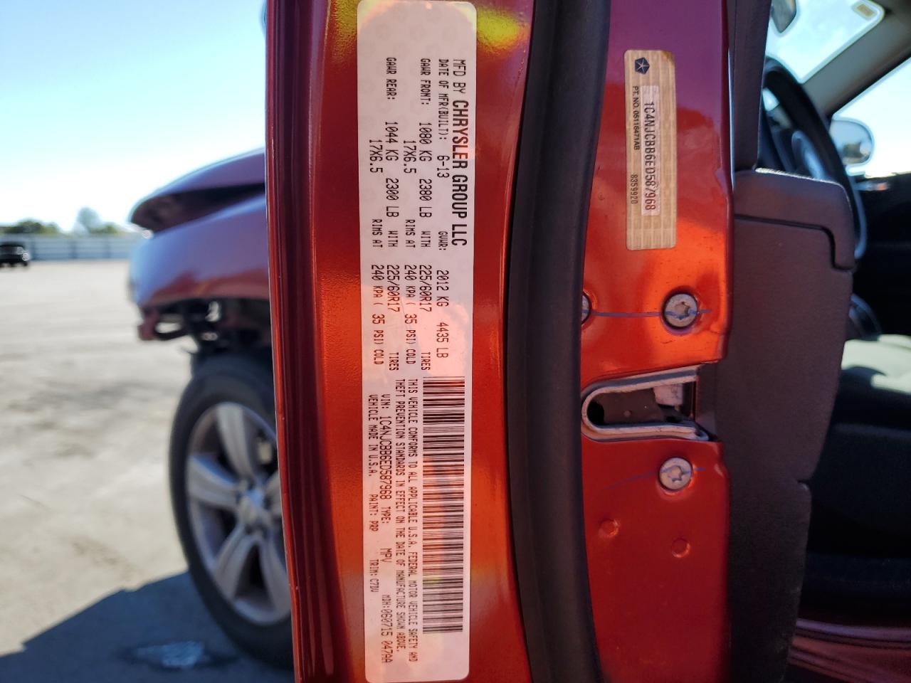 2014 Jeep Compass Sport VIN: 1C4NJCBB6ED587968 Lot: 93361005