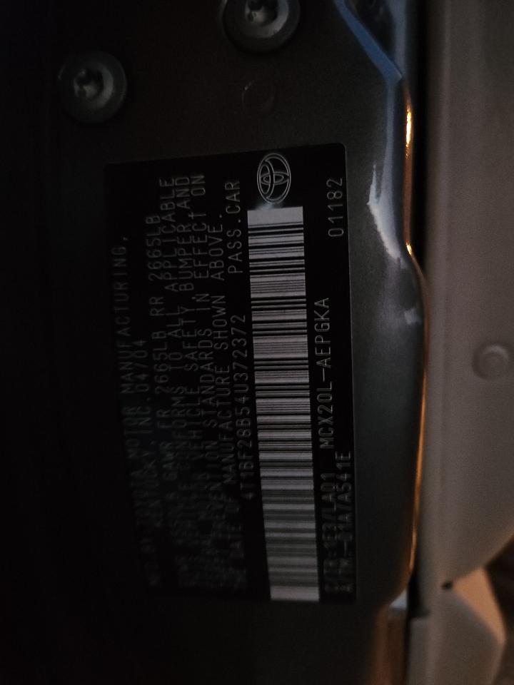 2004 Toyota Avalon Xl VIN: 4T1BF28B54U372372 Lot: 91026655