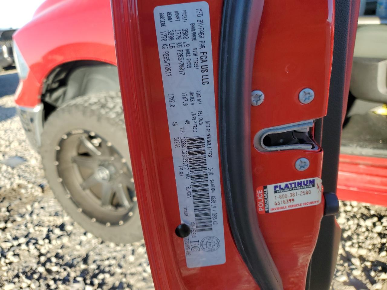 2016 Ram 1500 Slt VIN: 1C6RR7LG7GS381317 Lot: 91461035