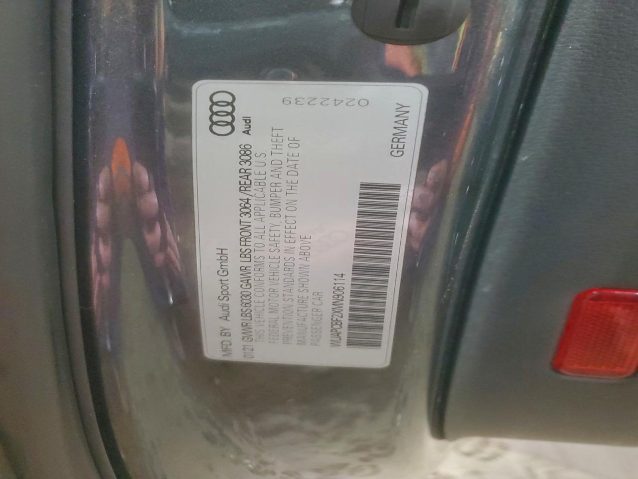 2021 Audi Rs7 VIN: WUAPCBF2XMN906114 Lot: 91675945