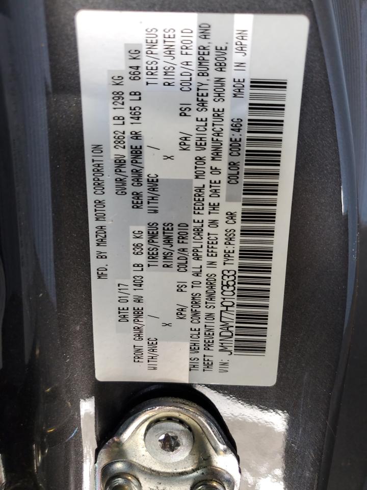 2017 Mazda Mx-5 Miata Grand Touring VIN: JM1NDAM77H0103533 Lot: 91303955