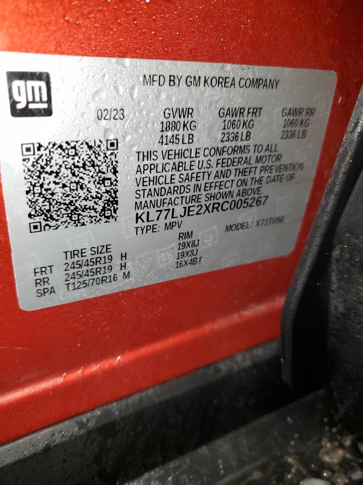 2024 Chevrolet Trax 2Rs VIN: KL77LJE2XRC005267 Lot: 92819905