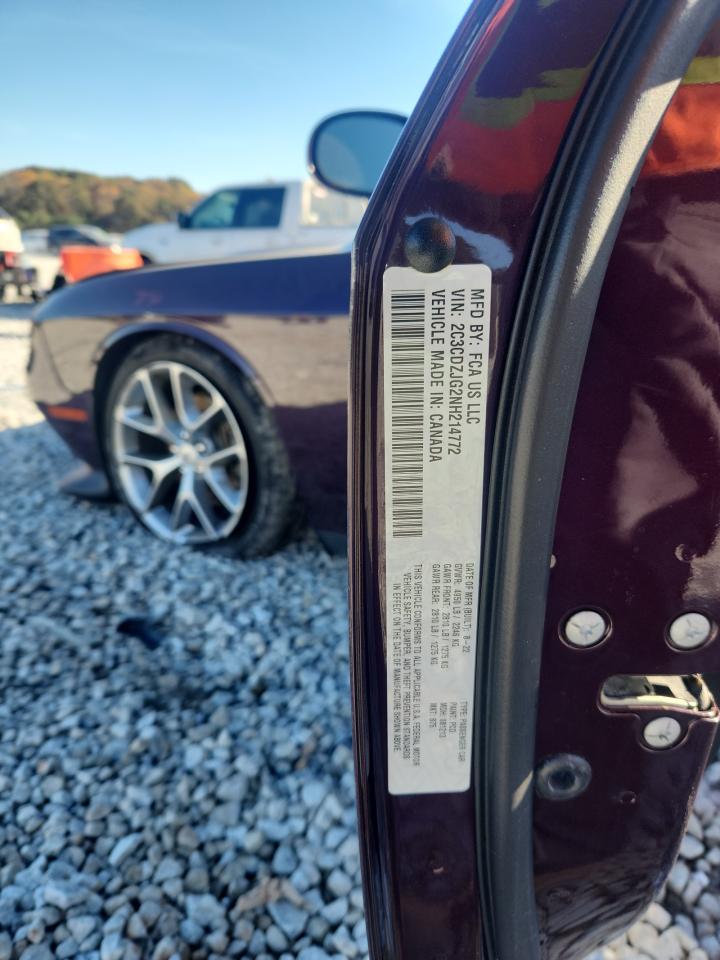 2022 Dodge Challenger Gt VIN: 2C3CDZJG2NH214772 Lot: 92459615