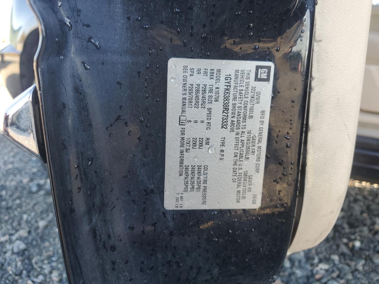 2008 Cadillac Escalade Luxury VIN: 1GYFK63838R273332 Lot: 92443465