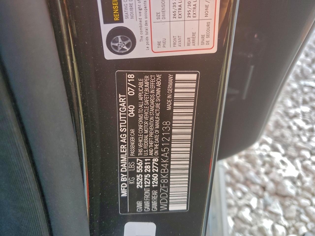 2019 Mercedes-Benz E 63 Amg-S 4Matic VIN: WDDZF8KB4KA512138 Lot: 93519105