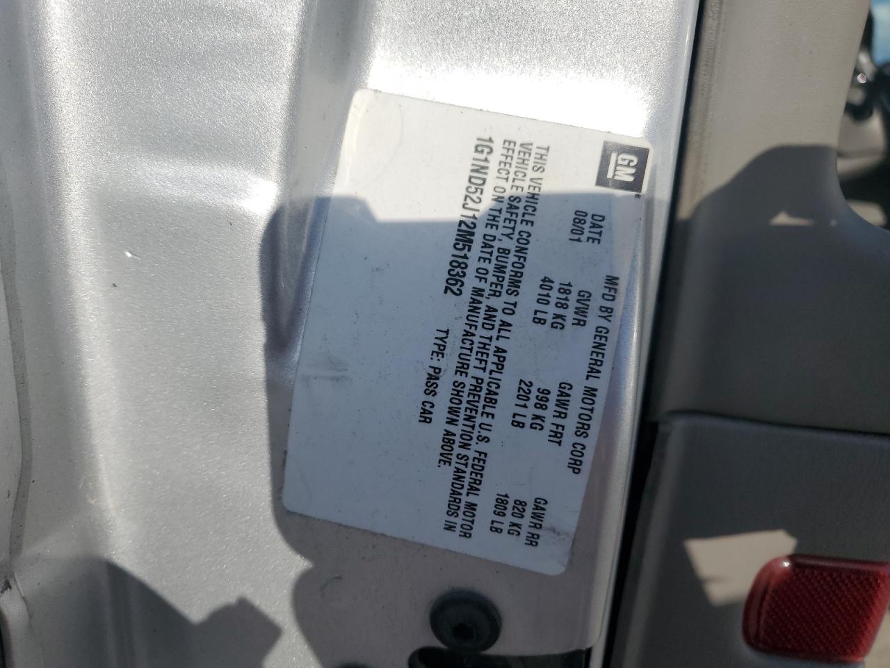 2002 Chevrolet Malibu VIN: 1G1ND52J12M518362 Lot: 92790425