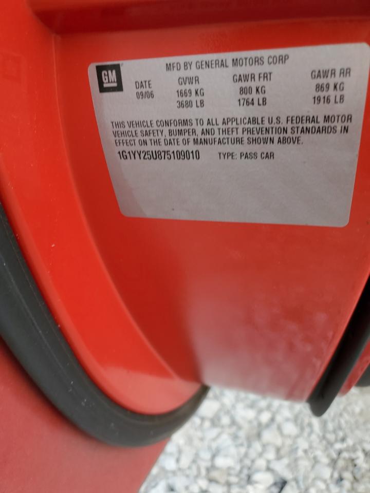 2007 Chevrolet Corvette VIN: 1G1YY25U875109010 Lot: 93938095