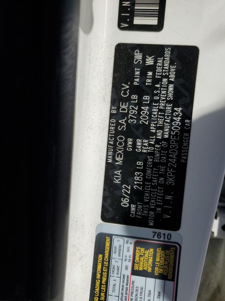 2023 Kia Forte Lx VIN: 3KPF24AD3PE509434 Lot: 91941675