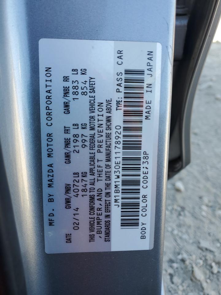 2014 Mazda 3 Grand Touring VIN: JM1BM1W30E1178920 Lot: 91992795