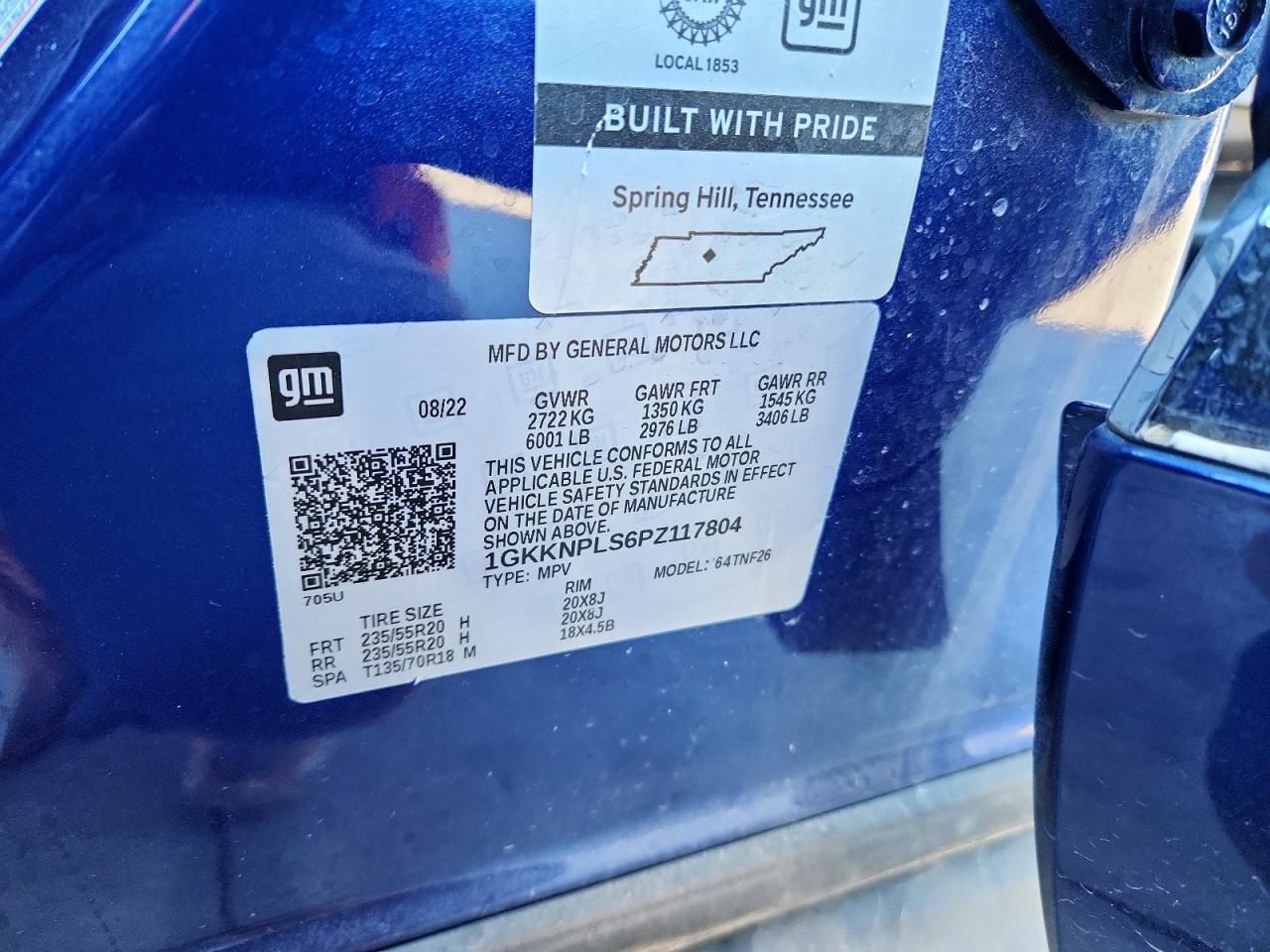 2023 GMC Acadia Denali VIN: 1GKKNPLS6PZ117804 Lot: 91311795