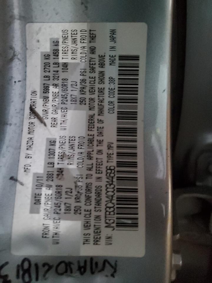 2012 Mazda Cx-9 VIN: JM3TB3CA4C0344696 Lot: 82694625