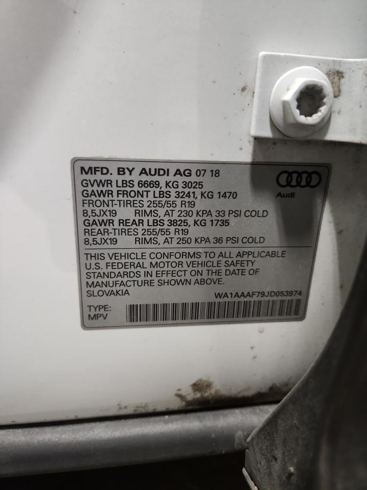 2018 Audi Q7 Premium VIN: WA1AAAF79JD053974 Lot: 90939925