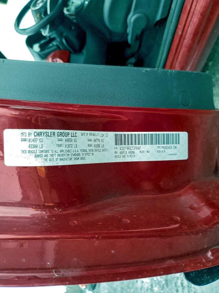 2012 Fiat 500 Sport VIN: 3C3CFFBR2CT370307 Lot: 94032855