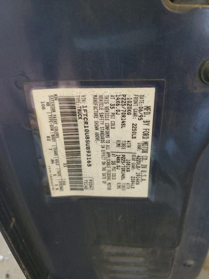 1995 Ford Ranger VIN: 1FTCR10U8SUB93165 Lot: 91393115