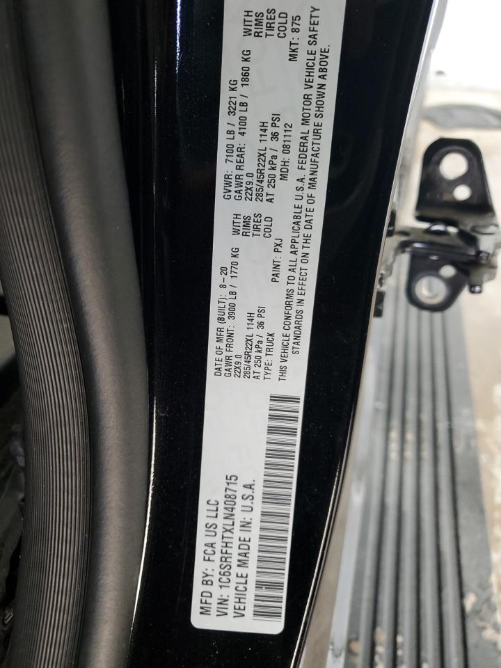 2020 Ram 1500 Limited VIN: 1C6SRFHTXLN408715 Lot: 93329995