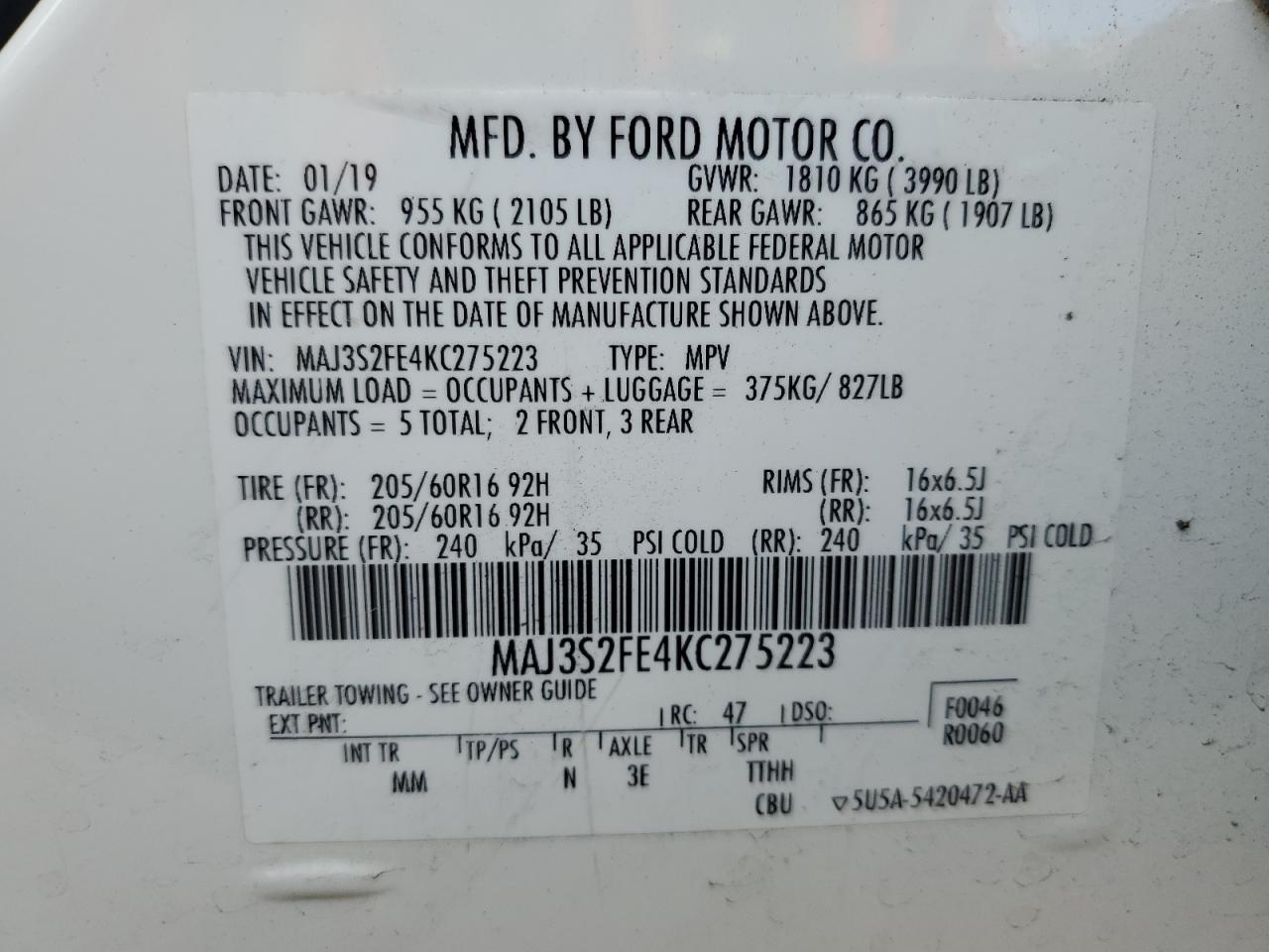 2019 Ford Ecosport S VIN: MAJ3S2FE4KC275223 Lot: 93084335