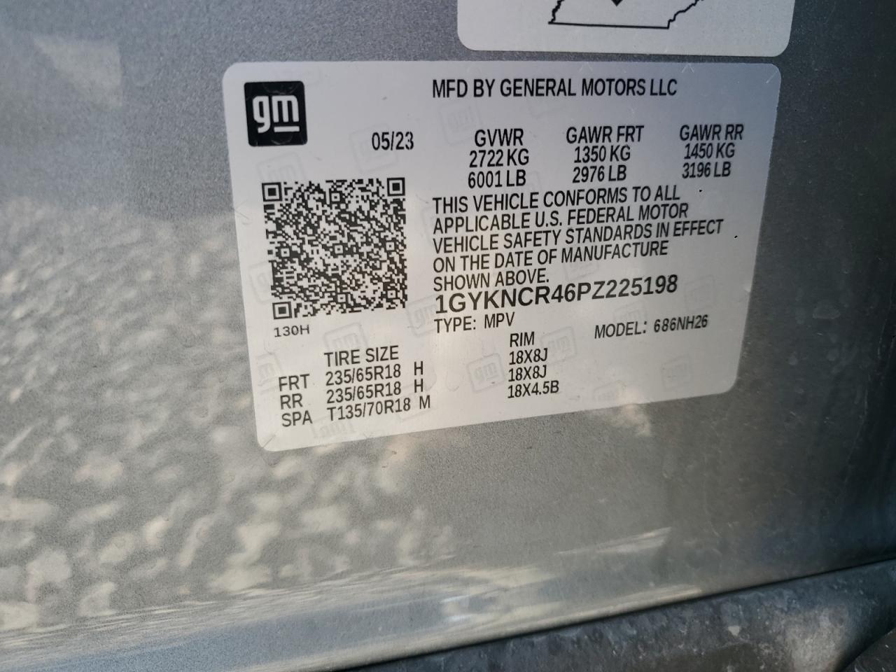 2023 Cadillac Xt5 Premium Luxury VIN: 1GYKNCR46PZ225198 Lot: 92304865