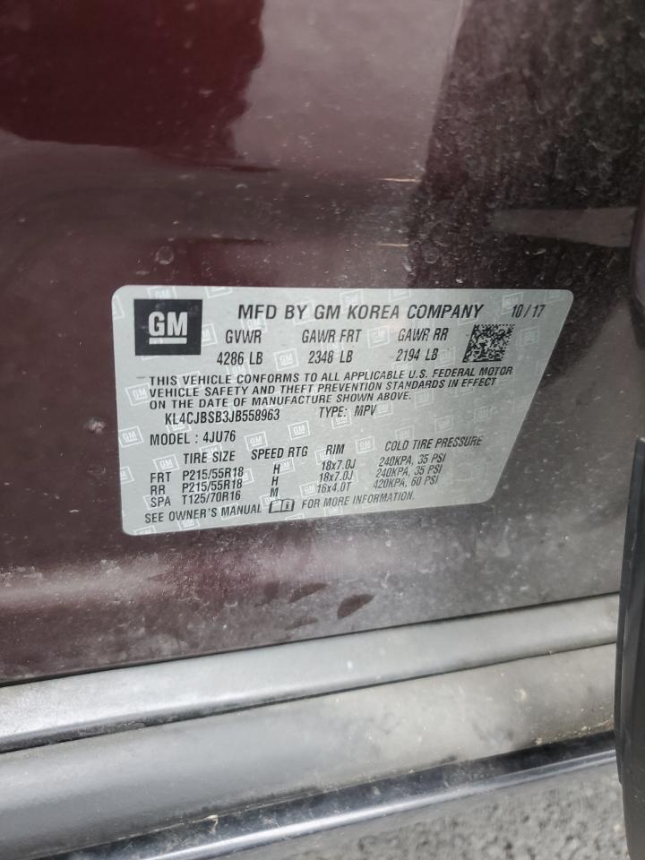 2018 Buick Encore Preferred Ii VIN: KL4CJBSB3JB558963 Lot: 93288015