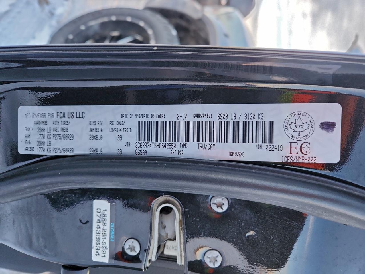 2017 Ram 1500 St VIN: 3C6RR7KT5HG642550 Lot: 94781085