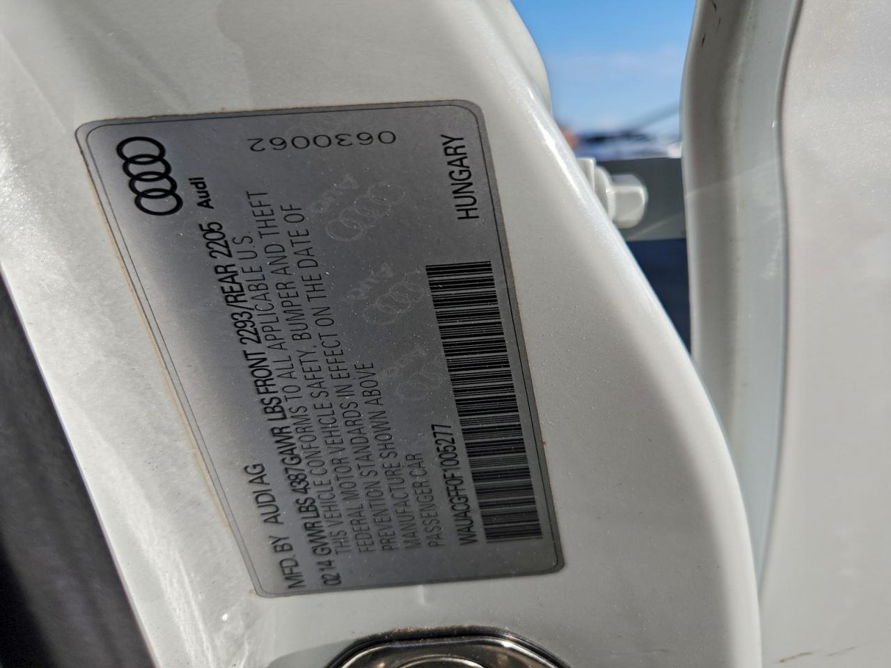 2015 Audi A3 Premium VIN: WAUACGFF0F1005277 Lot: 92748815