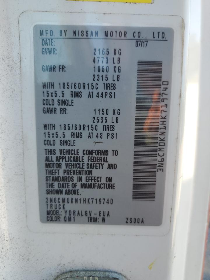 2017 Nissan Nv200 2.5S VIN: 3N6CM0KN1HK719740 Lot: 92589225