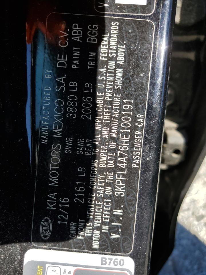 2017 Kia Forte Lx VIN: 3KPFL4A76HE100191 Lot: 92103555